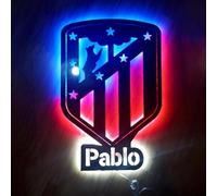 Letrero neon led escudo personalizado Madrid iluminado para colgar en la pared habitación de fútbol para aficionado atlético de España colchonero