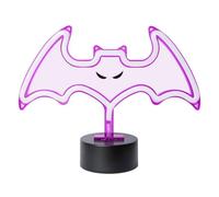 Letrero neón murciélago decoración Halloween, base mesa, lámpara murciélago Halloween neón, cartel murciélago neón pilas o alimentación USB, fiesta Halloween casa, escaparate, colegio, celebraciones.