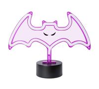 Letrero neón murciélago decoración Halloween, base mesa, lámpara murciélago Halloween neón, cartel murciélago neón pilas o alimentación USB, fiesta Halloween casa, escaparate, colegio, celebraciones.