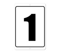 Letrero numerado 1 | Letrero/marcador de rea de aluminio para exteriores/interiores de 8 x 12