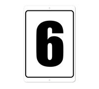 Letrero numerado 6 | Letrero de aluminio para exterior/interior/marcador de rea de 8 x 12