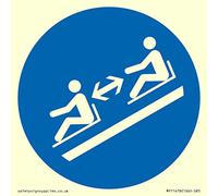 Letrero obligatorio: Keep Distance between toboggans - 85 x 85 mm - S85