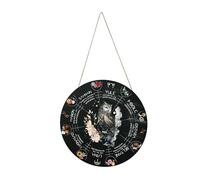 Letrero pagano de madera de la rueda del año de 12 pulgadas, decoración de pared pagana hecha a mano, letrero de puerta Wicca, decoración de pared, calendario Wicca, altar de Yule con patrón de nudo,