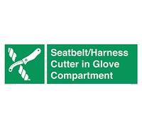 Letrero para cinturón de seguridad/arnés en compartimento para guantes - 450x150mm - L41