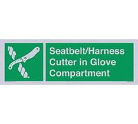 Letrero para cinturón de seguridad/arnés en compartimento para guantes - 450x150mm - L41