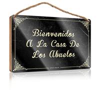 Letrero para colgar en la puerta Bienvenidos A La Casa De Los Abuelos Letrero de madera para colgar en la puerta delantera, carteles divertidos de billar (tamaño : 15 x 28 cm)