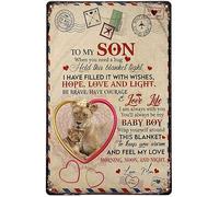 Letrero para el Día del Padre de 20.3 x 30.5 cm de niños, rey león con corazón para mi hijo I Have filled It With Wishes Hope Love Light Love Life Air Mail Vintage Cartel decorativo para el Día del