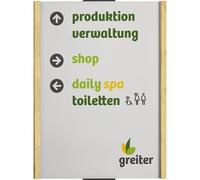 Letrero para indicar el camino de la serie de aluminio y madera DIN A4 vertical, H x A 297 x 219 mm