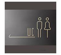 Letrero para inodoro, Conjunto de letreros con figuras de hombres y mujeres de latón, Letreros para puertas de baño modernos, Señalización para WC para hotel, Baño, Tienda, Centro comercial, Restaura
