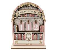 Letrero para mostrador de libros, contador de libros leídos este año, libros decorativos de madera, letrero de seguimiento de lectura para estantería, rincón de lectura, oficina en casa y sal (rosa)