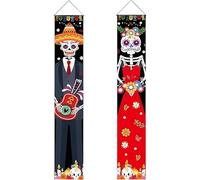 Letrero Para Porche Del Día De Los Muertos, Pancarta Para Puerta, Disfraz De Halloween, México, Día De Los Muertos, Suministros Para Baby Shower, Fiesta De Cumpleaños, Decoraciones, Bandera De