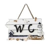 Letrero para puerta de baño, letrero de baño, letrero de pared de madera, decoración de pared (blanco)