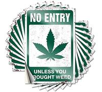 Letrero para puerta de dormitorio, sin entrada a menos que traigas malas hierbas, 10 unidades, decoración de cueva de bar y hombre (6 x 9 cm)