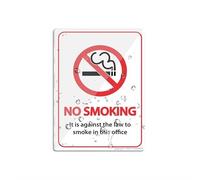 Letrero para puerta de plástico acrílico con texto en inglés "No Smoking It Is Against The Law To Smoke In This Office", para oficina, restaurantes, hoteles, suministros de supermercado, 15,2 x 20,3