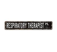Letrero para terapeuta respiratorio, para terapeuta respiratorio, regalo para amantes de la profesión, letrero de lata de 7,6 x 45,7 cm, personalizable fácil de montar, letrero de estaño, decoración