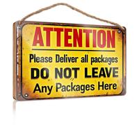 Letrero pequeño para colgar Atención: entrega todos los paquetes con texto en inglés "Do Not Leave Any Packages Here", decoración de porche al aire libre, regalos de verano