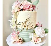Letrero personalizado con nombre de tarta, acrílico personalizado, decoración de pastel para cumpleaños, baby shower, boda, despedida de soltera, aniversarios (8 pulgadas)