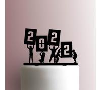 Letrero personalizado de Año Nuevo - Decoración acrílica para tartas de 7 pulgadas de ancho/amarillo