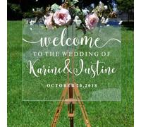 Letrero Personalizado De Bienvenida A Nuestra Entrada De Boda, Calcomanía De Vinilo Con Nombres Y Fechas Personalizados For Espejos, Decoración De Bodas, Letreros De Boda De Bienvenida Personalizados