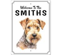 Letrero personalizado de bienvenida para Lakeland Terrier