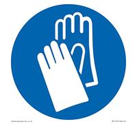Letrero personalizado obligatorio: llevar guantes protectores - 150 x 150 mm - S15