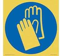 Letrero personalizado obligatorio: llevar guantes protectores - 150 x 150 mm - S15