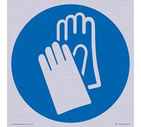 Letrero personalizado obligatorio: llevar guantes protectores - 150 x 150 mm - S15