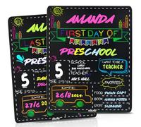 Letrero personalizado para el primer día y último día de escuela, 13 x 16 pulgadas, estilo pizarra, suministros para fotos de regreso a clases, 2 unidades