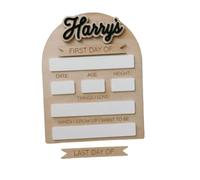 Letrero personalizado para el primer y último día de escuela, tablero de madera reutilizable de borrado en seco, decoración del hogar (madera, 22,5 x 30 cm)