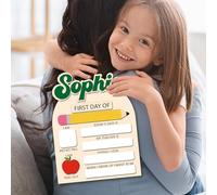 Letrero Personalizado para Primer y Último Día de Escuela - Reutilizable para Fotos - Pizarra de Borrado en Seco - Para Jardín de Infantes y Preescolar (Estilo 4)