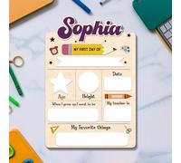 Letrero Personalizado para Primer y Último Día de Escuela - Reutilizable para Fotos - Pizarra de Borrado en Seco - Para Jardín de Infantes y Preescolar (Estilo 5)