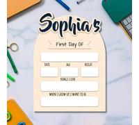 Letrero Personalizado para Primer y Último Día de Escuela - Reutilizable para Fotos - Pizarra de Borrado en Seco - Para Jardín de Infantes y Preescolar (Estilo 7)