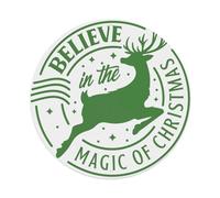 Letrero redondo de metal retro con texto en inglés "Believe In The Magic Of Christmas", para cafetería, bar, pub, hogar, sala de juegos, gimnasio, club, decoración de pared, póster de metal vintage de