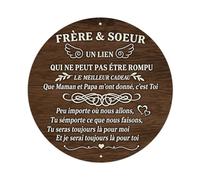 Letrero redondo de metal retro con texto en inglés "Brother And Sister Indisolble Bond Eternal Love", decoración de pared para el hogar, bar, cafetería, póster de metal de 8 x 8 pulgadas