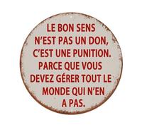 Letrero redondo de metal retro con texto en inglés "Common Sense Is Not A Gift" para decoración de pared para el hogar, bar, cafetería, póster de metal de 8 x 8 pulgadas