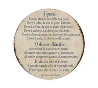 Letrero redondo de metal retro con texto en inglés "Make Me An Instrument of Your Peace" para decoración de pared para el hogar, bar, cafetería, póster de metal de 8 x 8 pulgadas