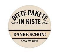 Letrero redondo de metal retro con texto en inglés "Please Put The Packages in The Box" Thank You Very Much, decoración de pared para el hogar, bar, cafetería, póster de metal de 8 x 8 pulgadas