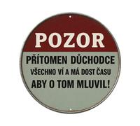 Letrero redondo de metal vintage con texto en inglés "Beware Present Spirit Knows All And Has Enough Time To Talk About It" para cafetería, bar, pub, decoración de pared del hogar, póster de metal de