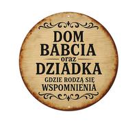 Letrero redondo de metal vintage con texto en inglés "Home of Grandma And Grandpa Where Memories Are Born", para sala de estar, bar, hogar, dormitorio, decoración de pared, póster de metal retro de 8