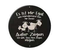 Letrero redondo de metal vintage con texto en inglés "I Don't Care What Anyone Thinks Of Me Except Goats I Want Goats To Like Me", para cafetería, bar, pub, hogar, decoración de pared, póster de metal