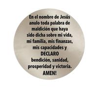 Letrero redondo de metal vintage con texto en inglés "In The Name Of Jesus I Cancel Curse", para sala de estar, bar, hogar, dormitorio, decoración de pared, póster de metal retro de 20 x 20 cm