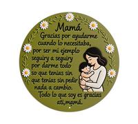 Letrero redondo de metal vintage con texto en inglés "Mama Thank You for Helping Me When I Needed to Be An Example to Follow (20.3 x 20.3 cm)