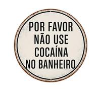 Letrero redondo de metal vintage con texto en inglés "Please Do Not Use Cocaine In The Bath", para sala de estar, bar, hogar, dormitorio, decoración de pared, póster de metal retro de 8 x 8 pulgadas
