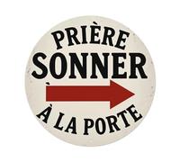 Letrero redondo de metal vintage con texto en inglés "Pray Knock On The Door", para sala de estar, bar, hogar, dormitorio, decoración de pared, póster de metal retro de 8 x 8 pulgadas