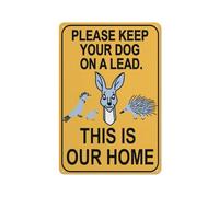 Letrero reflectante de aluminio con texto en inglés "Please Keep Your Dog On Lead This Is Our Home" (12 x 8 pulgadas) - Protección UV, impermeable, resistente a la intemperie y a la decoloración, 4