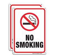 Letrero reflectante de metal con texto en inglés "No Smoking", 25,4 x 17,8 cm, 040, resistente al óxido, impresión UV con gráficos profesionales, fácil de montar, uso en interiores y exteriores