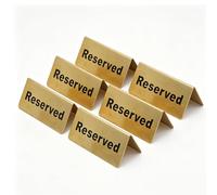 Letrero reservado para mesa, 6 piezas, 4,7 x 2,1 pulgadas, acero inoxidable, aviso de reserva de doble cara, ahorro de espacio, herramienta exclusiva de identificación de asiento (Reservada)