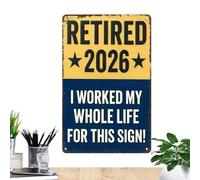 Letrero Retirado 2026,Decoración Divertida Para Pared | Cartel Metálico Para Escritorio Decorativo,Para Familia Amigos Colegas Padres Madres Fiesta Casa Apartamento Sala De Estar Dormitorio Tocador Me