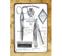 Letrero retro de 20,3 x 30,5 cm, placa de metal para decoración de pared, farmacia, central, barbería, letrero de metal