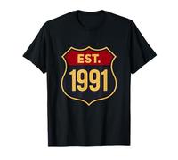 Letrero retro de cumpleaños vintage de 1991 EST. 91 Camiseta